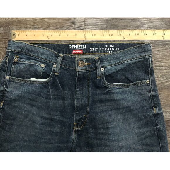 Levi's Denizen 232 Slim Straight Fit Mens 34x34 Blue Jeans - Picture 5 of 6